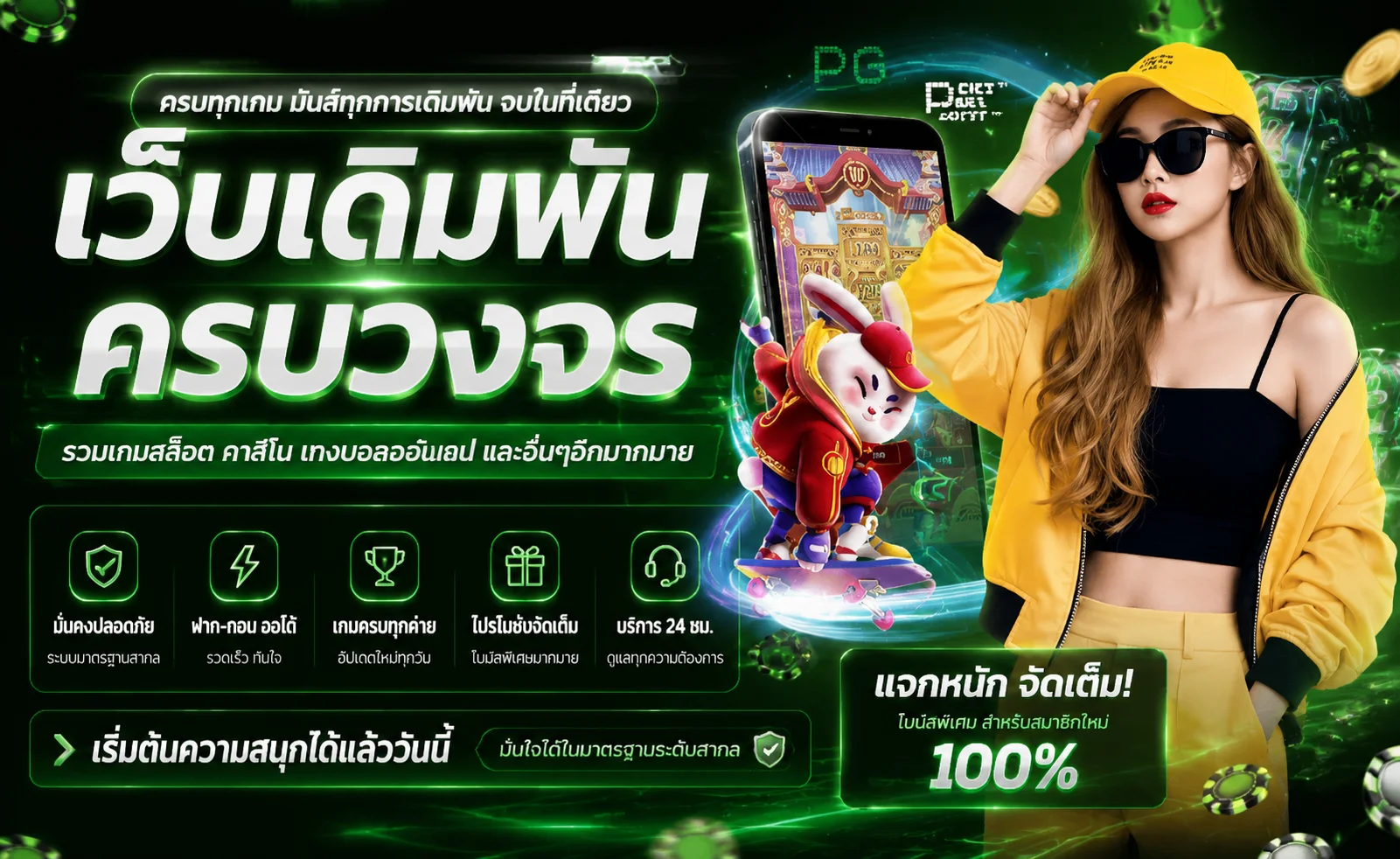 แบนเนอร์ 24QUEEN คาสิโนออนไลน์และเกมสล็อต